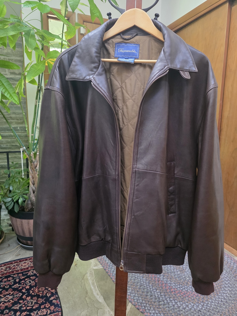 FRENCH VINTAGE FACONNABLE LAMB LEATHER JACKET XL - Picture 15 of 16